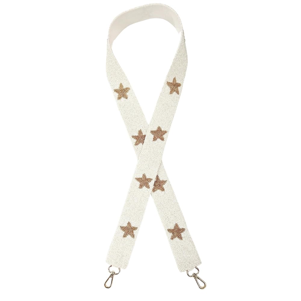 Amazon.com: Beaded Purse Strap White with Gold Stars Girls